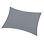 Outsunny 13' x 20' Sun Shade Sail Canopy Outdoor Shade Sail Cloth for Patio Deck Yard with D-Rings and Rope Included, Gray