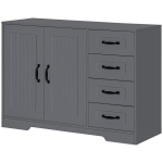 HOMCOM Modern Kitchen Storage Cabinet, Sideboard Buffet Cabinet with Drawers and Beadboard Door, Grey