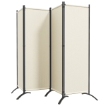 Outsunny Folding Room Divider, Privacy Screen for Patio Backyard Pool Hot Tub, 5.6FT Tall, Cream White