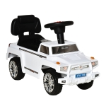 Aosom Kids Ride on Push Car, SUV Style Sliding Walking Car for Toddle with Horn, Music, Working Lights, Hidden Storage and Anti-dumping System, White