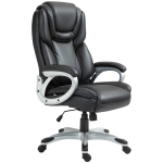 HOMCOM High Back Desk Chair with Swivel Wheels, Executive Office Chair with Cushion & Adjustable Height, Black