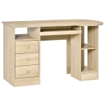 HOMCOM Computer Desk with Storage, Home Office Laptop Table with Shelves and Drawers, Modern Workstation Desk with Keyboard Tray