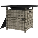 Outsunny Outdoor PE Rattan Propane Fire Pit Table, 50,000 BTU Pulse-Ignition Wicker Fire Table, Mixed Grey