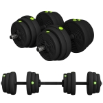 Soozier 55LBS 2-in-1 Adjustable Barbell & Dumbbells Set, Weights Set with Non-slip Handles for Men and Women Home Gym Training