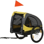 Aosom Dog Bike Trailer, Pet Stroller with Wheels for Medium Dogs, Yellow