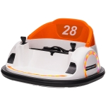 Qaba 12V Electric Ride on Bumper Car for Kids 1.5-5 Years Old, Baby Bumper Car with Remote Control, Orange