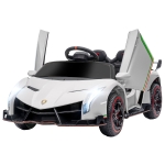 Aosom Lamborghini Veneno Licensed 12V Electric Kids Ride on Car with Bluetooth, Remote, White