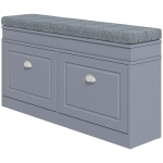 HOMCOM Modern Shoe Storage Bench, Entry Way Bench with Cushion, 2 Drawers, Storage Ottoman Bench, Holds 8 Pairs, Gray