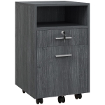 Vinsetto Small Filing Cabinet with 2 Drawers, Lockable Home Office Storage Cabinets on Wheels for A4, Letter Size, Grey