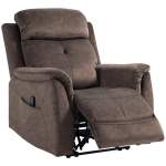 HOMCOM Manual Recliner Chair with Vibration Massage, Reclining Chair for Living Room with Side Pockets, Brown