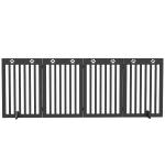 PawHut 80" Extra Wide Freestanding Pet Gate with Support Feet, Black