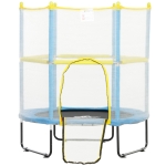 Qaba 4.6FT Trampoline for Kids with Safety Enclosure Net, for 3-6 Years Old, Gifts for Boys & Girls, Light Blue