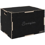 Soozier 24/20/16 In Wooden Plyometric Jump Box with Handle Openings for Home Gym Workout Training
