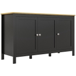 HOMCOM Sideboard, Buffet Cabinet with Doors and Adjustable Shelves for Living Room, Entryway, Black and Natural