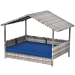 PawHut Wicker Pet House Dog Bed for Indoor/Outdoor Rattan Furniture with Cushion