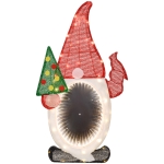 Outsunny Light Up Gnome Yard Decoration, Lighted Elf Gnome Christmas Decoration for Indoor, Outdoor, Garden, Lawn, Red