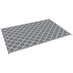 Outsunny Waterproof  Outdoor Rug, 6' x 9' RV Rug Reversible Mat for Backyard, Deck, Picnic, Beach, Camping, Grey & White Net