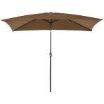 Outsunny 6.5x10ft Rectangle Aluminum Tilt Patio Umbrella, Garden Market Parasol, Outdoor Sunshade Canopy with Crank, Coffee