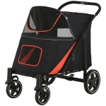 PawHut One-Click Foldable Dog Stroller for M, L Dogs, Pet Stroller, Black