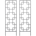 Outsunny 2 Pack Garden Trellis for Climbing Plants, Outdoor Metal Grid Panels for Roses, Vine Flower, Cucumber, Clematis, 72" Tall