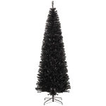 HOMCOM 8 FT Artificial Christmas Tree Pencil Xmas Tree with Stand, 1168 Tips, Holiday Home Indoor Decoration for Party, Black