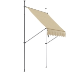 Outsunny 6.5' x 4' Manual Retractable Awning, Non-Screw Patio Awning, UV Resistant for Window or Door, Beige