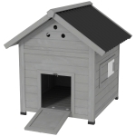 PawHut Duck Coop, Wooden Duck House with Openable Roof & Double Doors, Light Gray