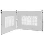 Outsunny Side Panels, Sidewalls Replacement with Window for 9.8' x 9.8' or 9.8' x 13.1' Pop Up Canopy, 2 Pack, White