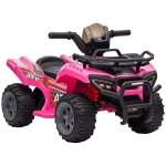 Aosom Kids Four Wheeler  Ride on Car, Motorized Quad, 6V Battery Powered Electric Quad with Songs for 18-36 Months, Pink