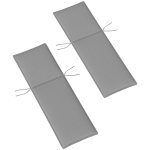 Outsunny Foldable Chaise Lounge Cushion Set of 2, Outdoor Lounge Chair Cushion Set, UPF50+ 200gsm Fabric, 76" x 23", Gray