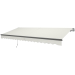 Outsunny 15' x 10' Electric Retractable Awning with Remote Controller, All Aluminum Frame Patio Awning, UV30+ Protection, White