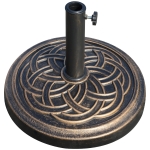Outsunny 25 lb Heavy Duty Patio Umbrella Base, Round Market Umbrella Stand for Outdoor, Deck, Backyard, Garden, Bronze