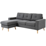 HOMCOM Sectional Sofa Couch, L Shaped Couch with Reversible Chaise, Wooden Legs for Living Room, Bedroom, Dark Grey