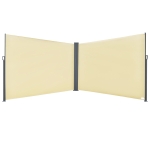 Outsunny 20' Double Retractable Patio Side Awning Garden Sun Shade with UV-Fighting Screen, Auto Pull-Back Function, & Steel Frame, Outdoor or Indoor Use, Beige