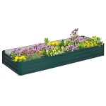 Outsunny 95" x 36" x 12" Galvanized Raised Garden Bed, Metal Elevated Planter Box for Growing Flowers, Herbs, Succulents, Green