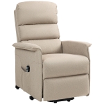 HOMCOM Power Lift Chair for Seniors, Electric Lift Recliner Chair with Remote Control, Side Pockets for Living Room, Beige