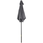 Outsunny 6.6FT Patio Umbrella, Outdoor Parasol with 6 Solid Ribs, Dark Grey