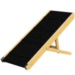 PawHut 33" Foldable Dog Ramp with 4-Level Adjustable Height for Bed, Couch, for Small and Medium Dogs, Natural Wood