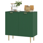 HOMCOM Modern Kitchen Storage Cabinet, Sideboard Buffet Cabinet with Adjustable Shelves and Metal Legs for Kitchen, Green