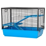 PawHut 3-tier Hamster Cage, Guinea Pig Cage with Accessories Food Dish Water Bottle, Ramps, 31.5"x19"x 23", Light Blue