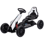 Aosom Kids Pedal Go Kart W/ Adjustable Seat, Swing Axle, White