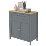 HOMCOM Sideboard Cabinet, Buffet Table with Drawer, Double Door Cupboard and Adjustable Shelf for Living Room, Entryway, Grey