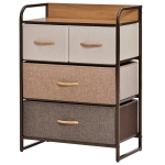HOMCOM 4-Drawer Dresser, 3-Tier Storage Tower with Steel Frame for Bedroom, Nursery Room, Multicolored