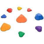Qaba 9PCs Non-Slip Stackable Kids Stepping Stones, Heart-Shaped