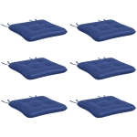 Outsunny 6-Piece Seat Cushion Replacement, Outdoor Patio Chair Cushions Set with Ties, Button Tufted, Dark Blue