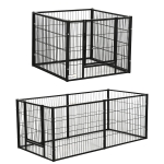 PawHut 6 Panel Dog Playpen Dog Pen Metal Pet Fence for Outside Indoor, Adjustable Width, Heavy Duty Steel Frame, 32.5"-59"W x 24"D x 24''H Black