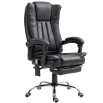 Vinsetto Office Chair 6-point Vibration Massage Chair Micro Fiber Recliner with Retractable Footrest Black