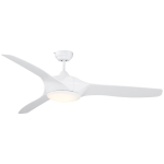 HOMCOM 52" Reversible Indoor Ceiling Fan with Light, Modern Mount LED Lighting Fan with Remote Control, for Bedroom, and Living Room, White