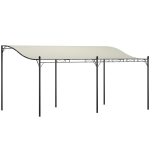 Outsunny 10' x 16' Wall-Mounted Outdoor Pergola Canopy, Metal Patio Canopy with Drainage Holes for Backyard Garden, Cream White
