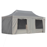 Outsunny 10' x 20' Pop Up Canopy Tent with Sidewalls & Doors, Instant Tents for Parties with Wheeled Carry Bag, Height Adjustable, for Outdoor, Garden, Patio, Gray